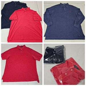 Polo Ralph Lauren Classic Red Polo & Blue Long Sleeve Polo Shirts Men's 3XLT